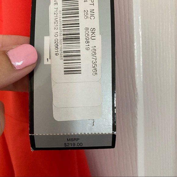 Tahari full length dress cold shoulder red size 10 NWT - Picture 6 of 7